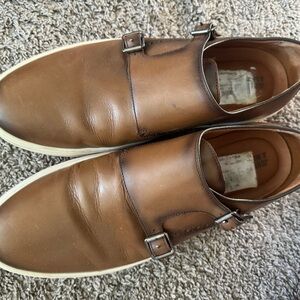 Men's Brown Double Monk Strap Shoes Johnston and Murphy size 11